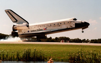 Discovery Touches Down at KSC After a Successful Mission. 